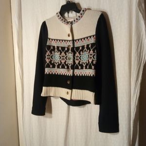 Anthropologie Elevenses Fair Isle Brookhaven Lined Size 6 Blazer Jacket